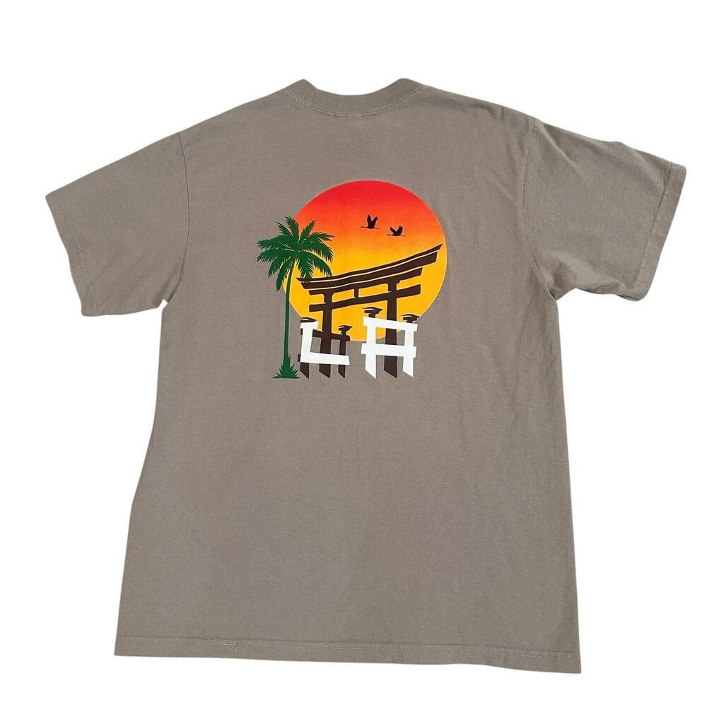 Japangeles Shirt Little Tokyo Mens M Brown Street Los Angeles Cotton T Shirt